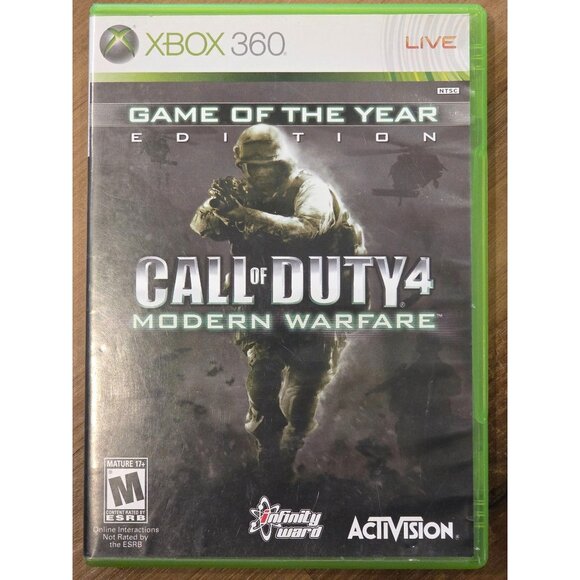 Call of Duty 4 Modern Warfare Game of the Year Edition Xbox 360 Case & Manual - Picture 1 of 6